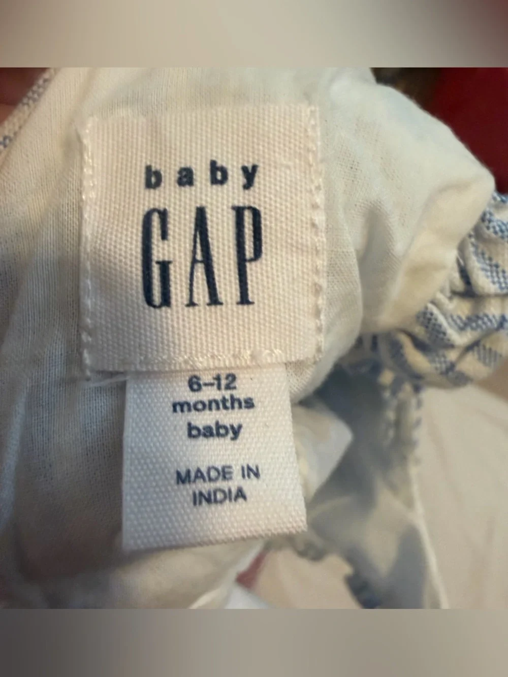 Baby Gap Ruffle Bubble Outfit Set-Blue Stripe, Size:6-12M